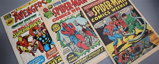 A collection of comics, including Spiderman, Nos 1 - 47 (Feb 17 1973 to Jan 5 1975, No. 2 with Tracer Plane free gift)